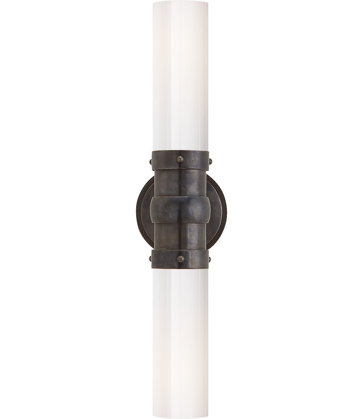 Graydon Double Vägglampa — Thomas O'Brien for Visual Comfort & Co. — Bronze with White Glass