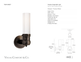 Graydon Single Vägglampa — Thomas O'Brien for Visual Comfort & Co. måttskiss