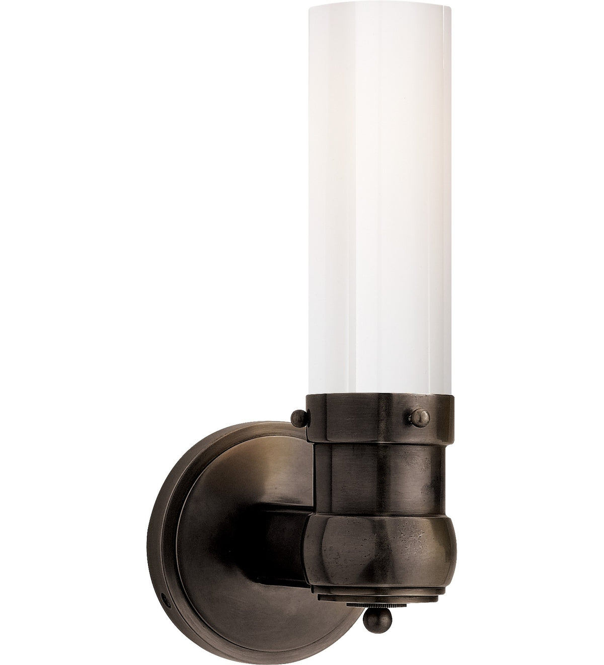 Graydon Single Vägglampa — Thomas O'Brien for Visual Comfort & Co. — Bronze with White Glass