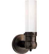 Graydon Single Vägglampa — Thomas O'Brien for Visual Comfort & Co. — Bronze with White Glass