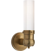 Graydon Single Vägglampa — Thomas O'Brien for Visual Comfort & Co. — Hand-Rubbed Antique Brass with White Glass