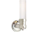 Graydon Single Vägglampa — Thomas O'Brien for Visual Comfort & Co. — Polished Nickel with White Glass