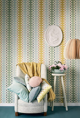 Gustaf room setting — Pierre Frey wallpaper