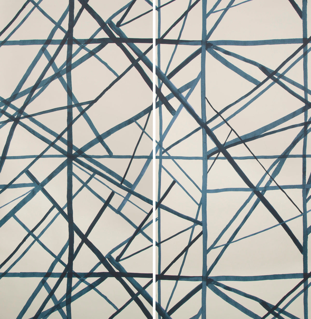 Channels Periwinkle/Oat — Kelly Wearstler tapet