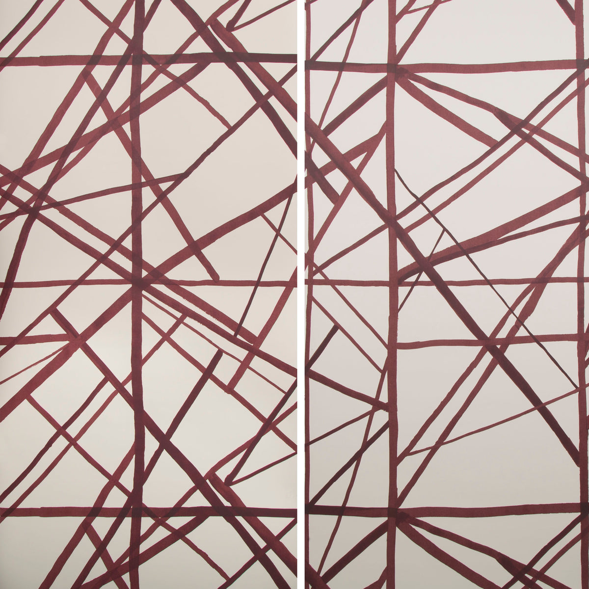 Channels Plum/Oatmeal — Kelly Wearstler tapet