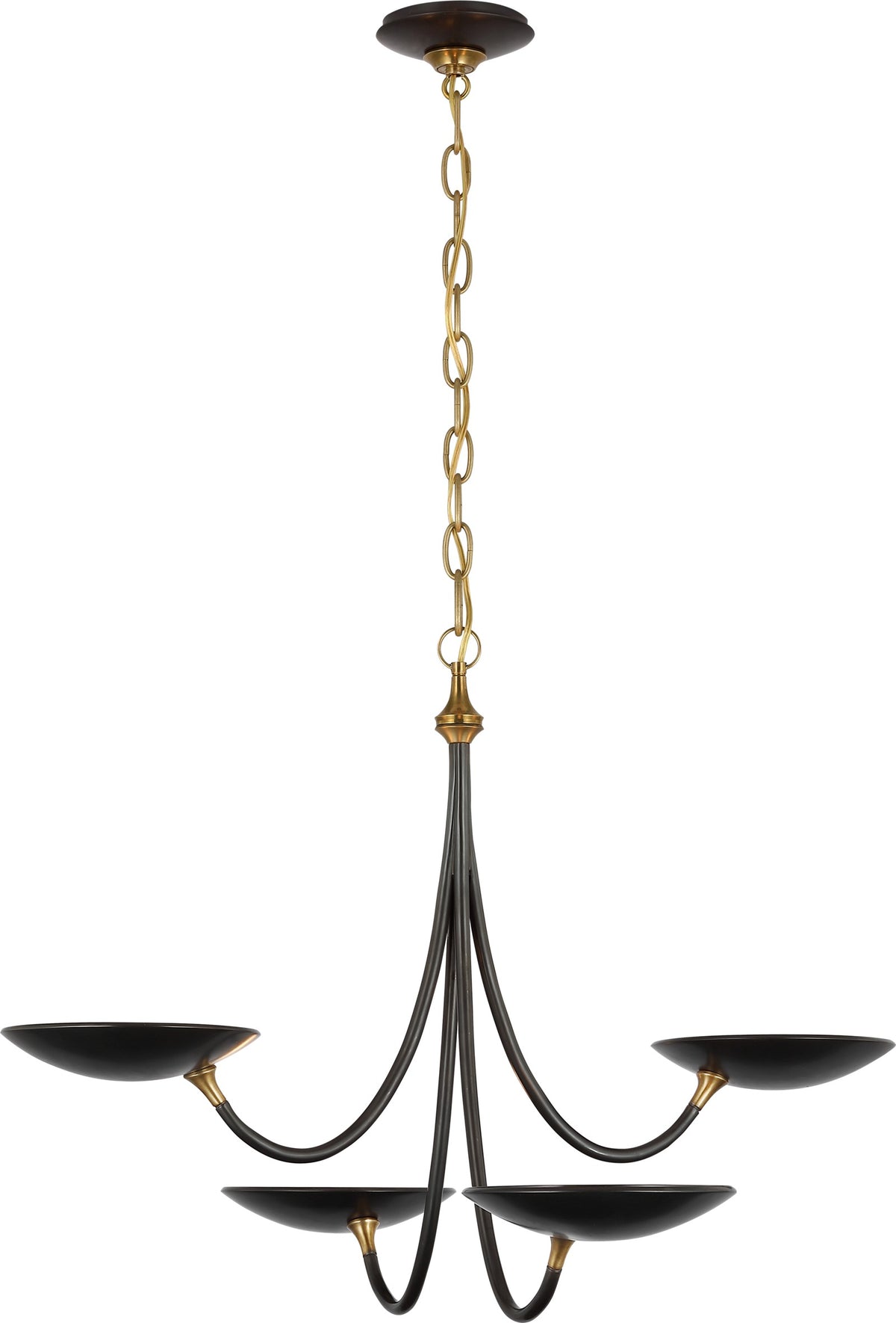 Keira Medium Chandelier — Thomas O'Brien for Visual Comfort & Co. — Bronze and Hand-Rubbed Antique Brass