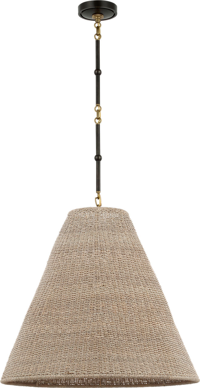 Goodman Large Hanging Lamp Takpendel — Thomas O'Brien for Visual Comfort & Co. — Bronze and Hand-Rubbed Antique Brass with Bronze Shade detaljbild