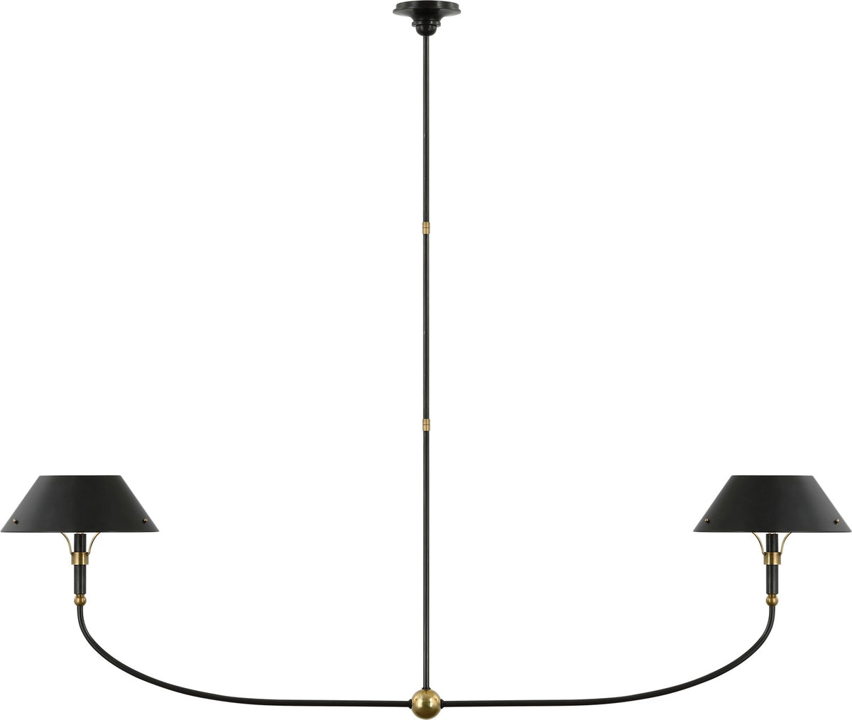 Turlington XL Taklampa — Thomas O'Brien for Visual Comfort & Co. — Bronze and Hand-Rubbed Antique Brass with Bronze Shade