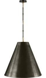 Goodman Large Hanging Lamp -riippuvalaisin — Thomas O'Brien for Visual Comfort & Co. — Bronze and Hand-Rubbed Antique Brass with Bronze Shade