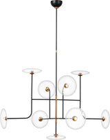 Calvino X-Large Arched Chandelier — Ian K. Fowler for Visual Comfort & Co. — Aged Iron and Hand-Rubbed Antique Brass with Clear Glass