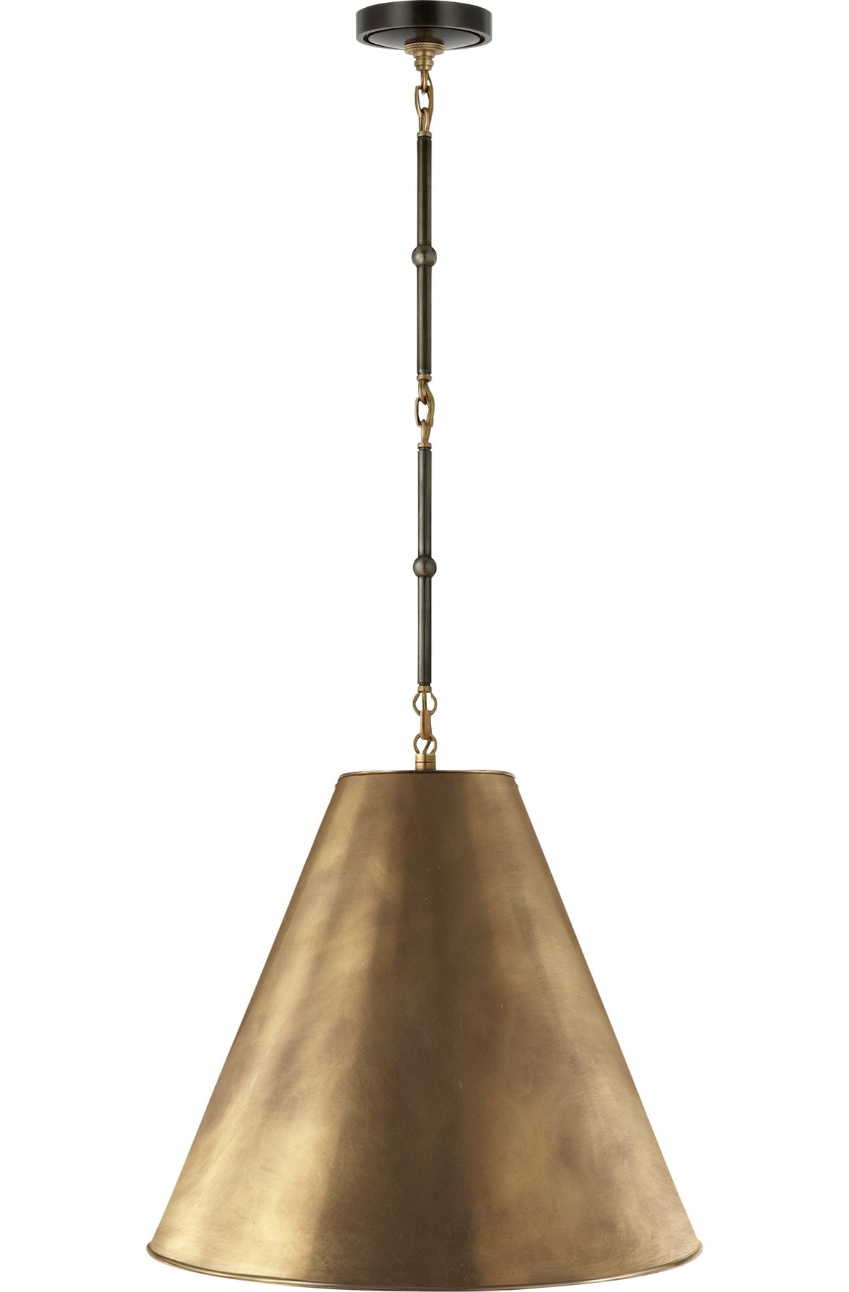 Goodman Takpendel Medium — Thomas O'Brien for Visual Comfort & Co. — Bronze and Hand-Rubbed Antique Brass with Hand-Rubbed Antique Brass Shade