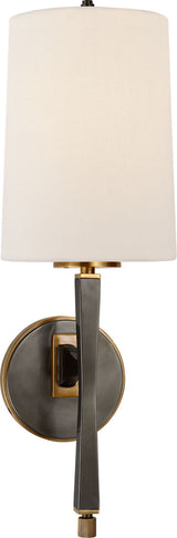Edie Vägglampa — Thomas O'Brien for Visual Comfort & Co. — Bronze and Brass with Linen Shade