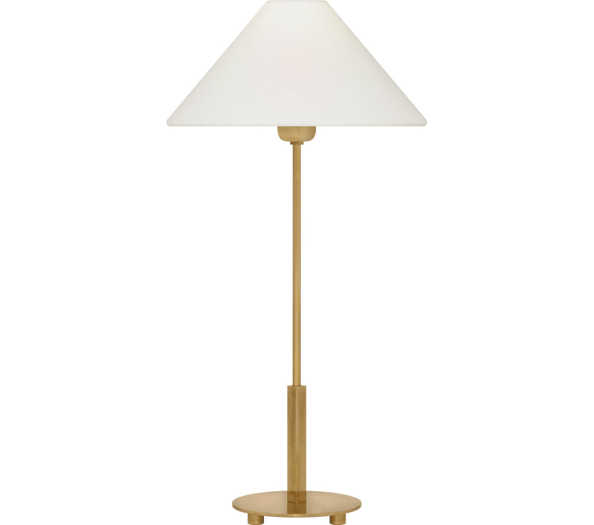 Hackney 24" Cordless Table Lamp — J. Randall Powers for Visual Comfort & Co. — Hand-Rubbed Antique Brass with Linen Shade