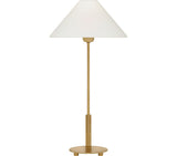 Hackney 24" Cordless Table Lamp — J. Randall Powers for Visual Comfort & Co. — Hand-Rubbed Antique Brass with Linen Shade