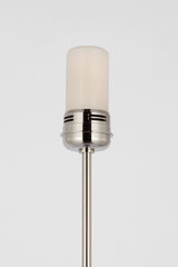 Hackney 24" Cordless Bordslampa — J. Randall Powers for Visual Comfort & Co. — Polished Nickel with Linen Shade detaljbild