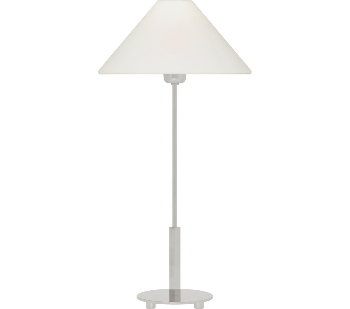 Hackney 24" Cordless Table Lamp — J. Randall Powers for Visual Comfort & Co. — Polished Nickel with Linen Shade