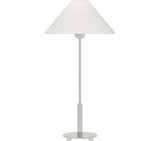 Hackney 24" Cordless Table Lamp — J. Randall Powers for Visual Comfort & Co. — Polished Nickel with Linen Shade