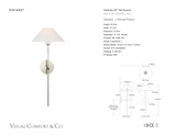 Hackney 25" Tail Wall Light — J. Randall Powers for Visual Comfort & Co. dimension drawing