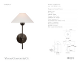 Hackney Single Vägglampa — J. Randall Powers for Visual Comfort & Co. måttskiss