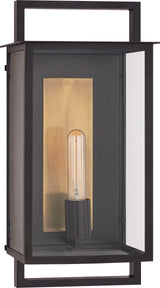 Halle Medium Wall Outdoor Light — Ian K. Fowler for Visual Comfort & Co. — Aged Iron with Clear Glass