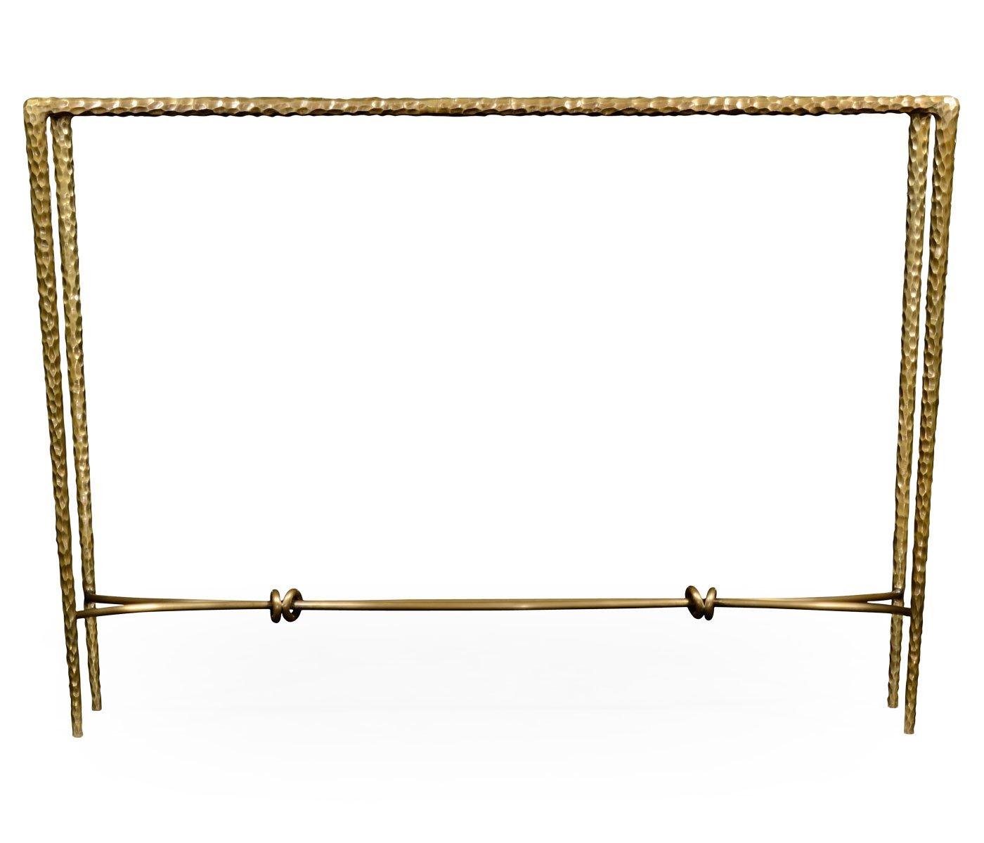 Hammered Console Table in Brass