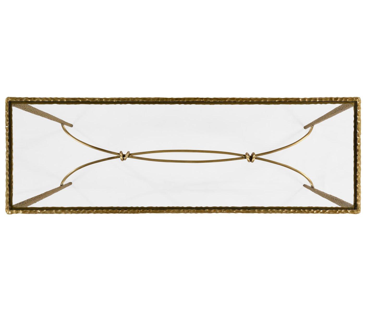 Hammered Console Table in Brass