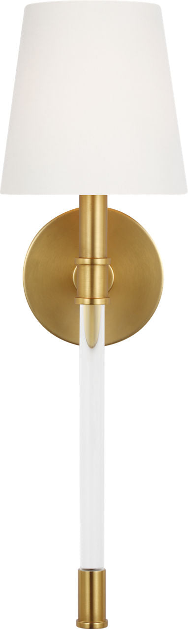 Hanover Vägglampa — Chapman & Myers for Visual Comfort & Co. — Burnished Brass with Linen Shade
