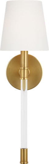 Hanover Vägglampa — Chapman & Myers for Visual Comfort & Co. — Burnished Brass with Linen Shade