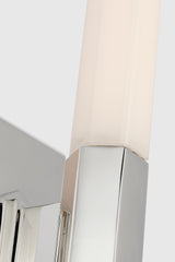Hawthorne 13" Single Vägglampa — Chapman & Myers for Visual Comfort & Co. — Polished Nickel with White Glass detaljbild