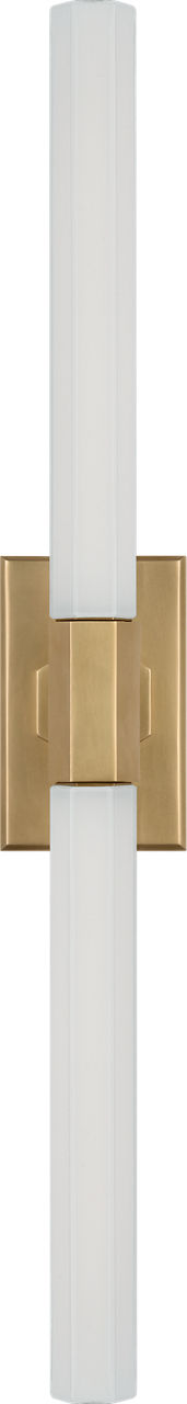 Hawthorne 20" Double Vägglampa — Chapman & Myers for Visual Comfort & Co. — Antique-Burnished Brass with White Glass