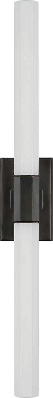 Hawthorne 20" Double Vägglampa — Chapman & Myers for Visual Comfort & Co. — Bronze with White Glass