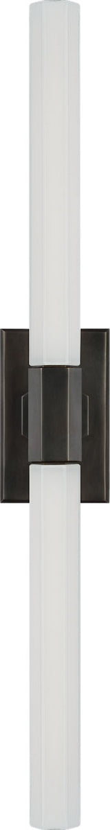Hawthorne 20" Double Vägglampa — Chapman & Myers for Visual Comfort & Co. — Bronze with White Glass