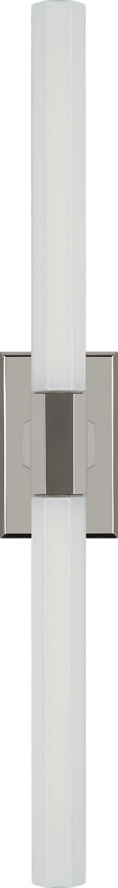 Hawthorne 20" Double Vägglampa — Chapman & Myers for Visual Comfort & Co. — Polished Nickel with White Glass