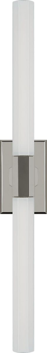 Hawthorne 20" Double Vägglampa — Chapman & Myers for Visual Comfort & Co. — Polished Nickel with White Glass