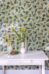 Hedera room setting — Pierre Frey wallpaper