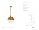 Hicks Extra Large Takpendel — Thomas O'Brien for Visual Comfort & Co. måttskiss
