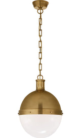 Hicks Large Takpendel — Thomas O'Brien for Visual Comfort & Co. — Hand-Rubbed Antique Brass with White Glass