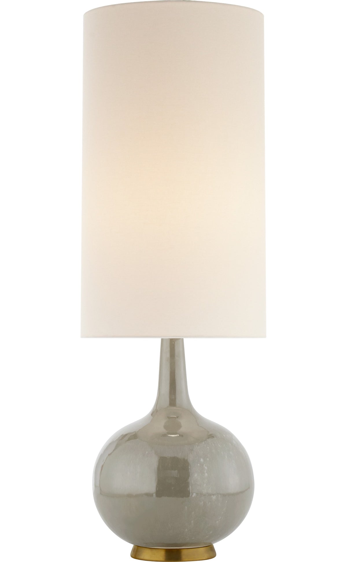 Hunlen Bordslampa — AERIN for Visual Comfort & Co. — Shellish Gray with Linen Shade