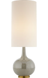 Hunlen Bordslampa — AERIN for Visual Comfort & Co. — Shellish Gray with Linen Shade