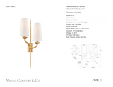 Iberia Double Left Vägglampa — Julie Neill for Visual Comfort & Co. måttskiss