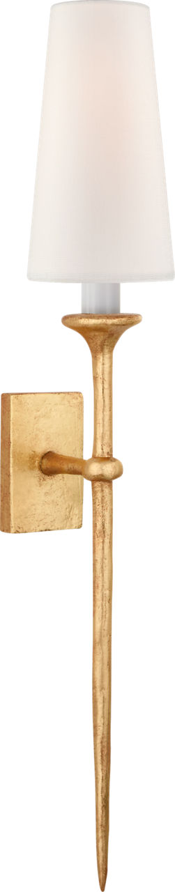 Iberia Single -seinävalaisin — Julie Neill for Visual Comfort & Co. — Antique Gold Leaf with Linen Shade