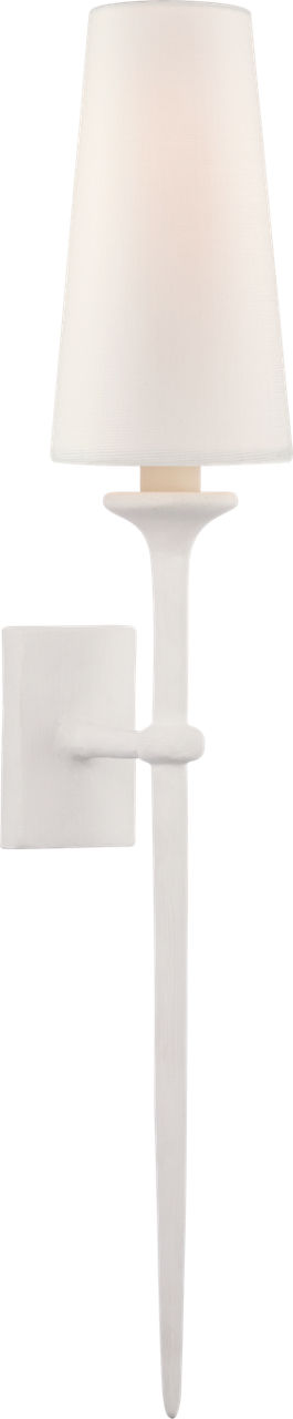 Iberia Single -seinävalaisin — Julie Neill for Visual Comfort & Co. — Plaster White with Linen Shade