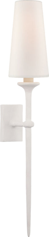 Iberia Single -seinävalaisin — Julie Neill for Visual Comfort & Co. — Plaster White with Linen Shade