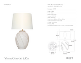 Idalia 28" Sculpted -pöytävalaisin — AERIN for Visual Comfort & Co. mittapiirros
