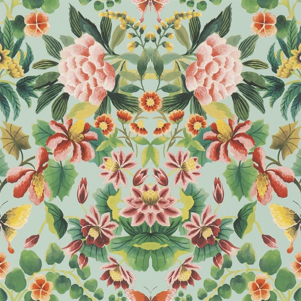 Ikebana Damask Aqua — Designers Guild tapet