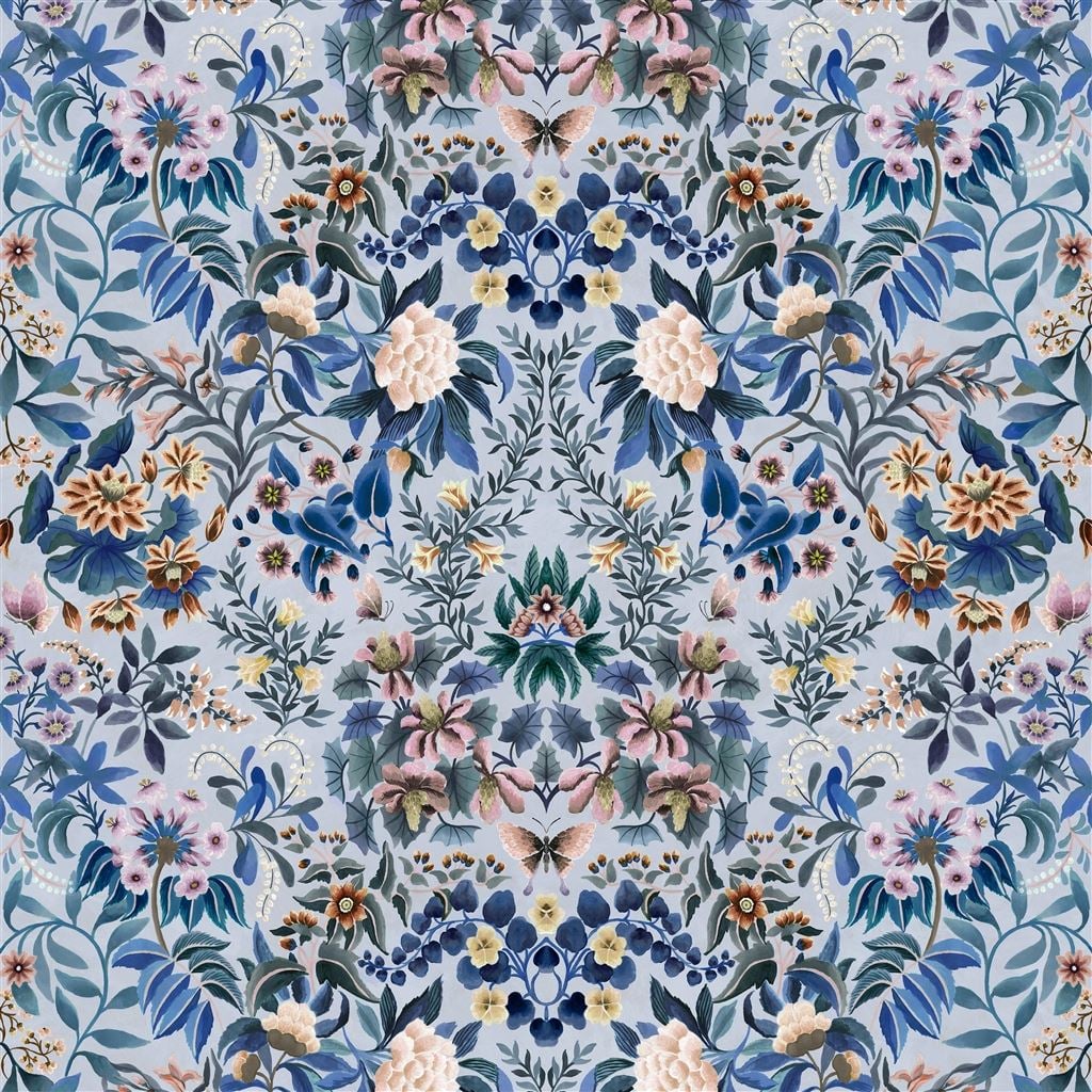 Ikebana Damask Slate Blue — Designers Guild tapet