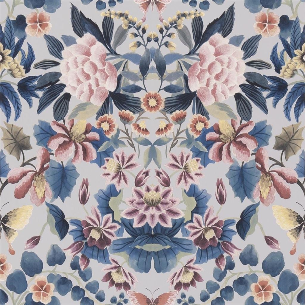 Ikebana Damask Slate Blue — Designers Guild tapet