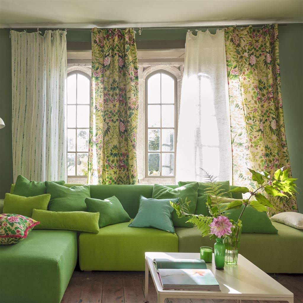 Ikebana Damask Tyg — Designers Guild i miljö