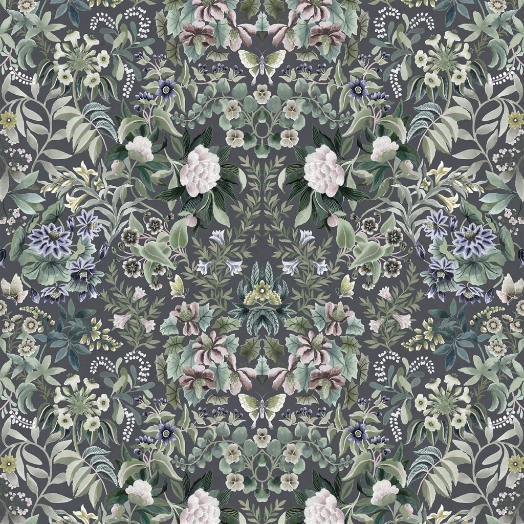 Ikebana Velvet Graphite — Designers Guild tapet