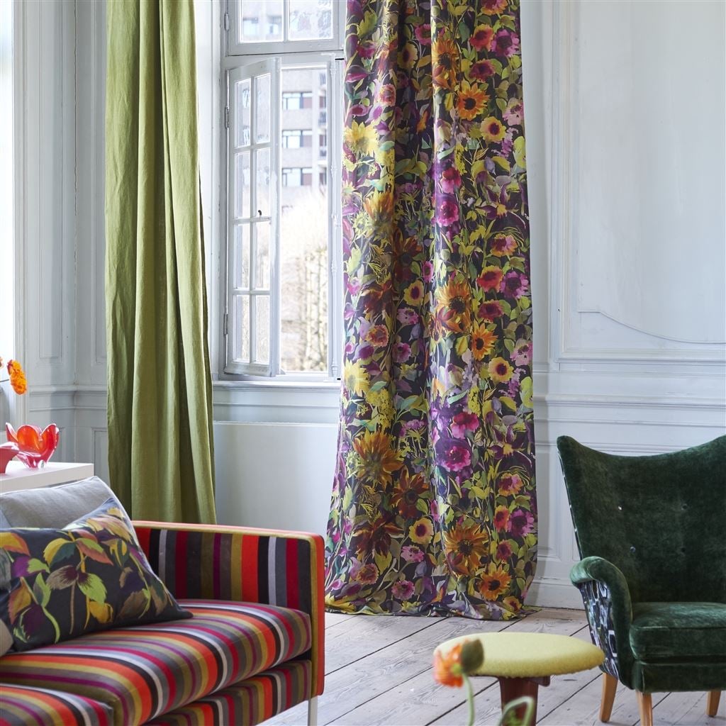 Indian Sunflower Tyg — Designers Guild i miljö